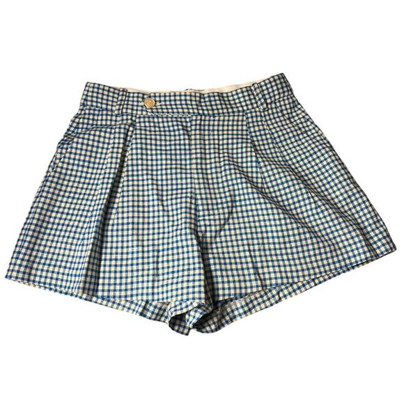 DOEN Kingsley Short Southampton Gingham Blue Plaid Shorts Size 6 - Picture 2 of 8